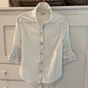 Kate Spade White Textured Blouse